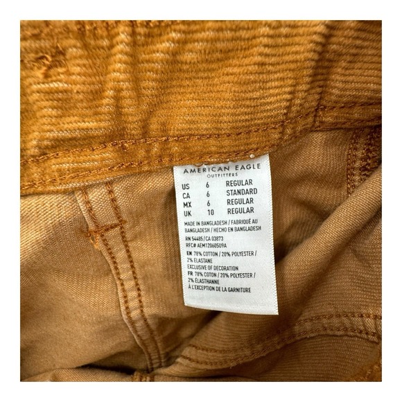 American Eagle Corduroy Skirt Womens 6 High Rise A‎ Line Short Button Front Tie - Picture 6 of 7